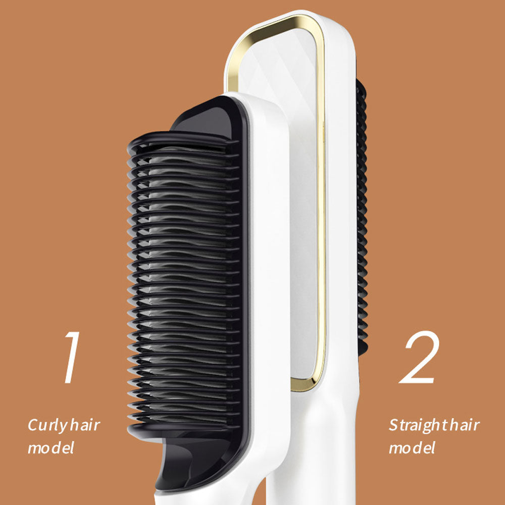 Anti-Scald Heated Hair Straightening Comb – Fast Heating Hair Straightener & Curler | Smooth, Frizz-Free Styling (Purple, Pink, White, Gold, Gray) Hair Straightener Comb