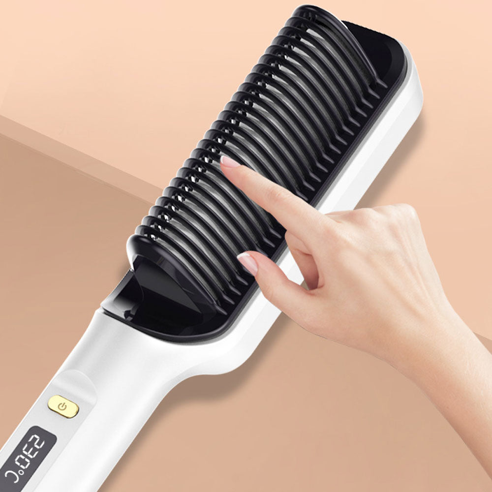 Anti-Scald Heated Hair Straightening Comb – Fast Heating Hair Straightener & Curler | Smooth, Frizz-Free Styling (Purple, Pink, White, Gold, Gray) Hair Straightener Comb