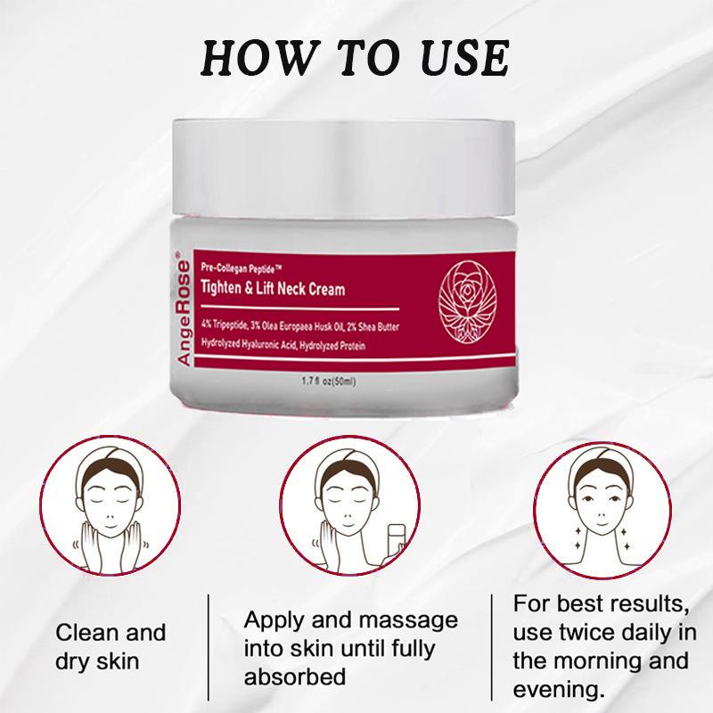 AngeRose Pre-Collagen Peptide Tighten & Lift Neck Cream, Pro-Collagen, Neck Care Flawless Smooth Tightening Comfort for women&men