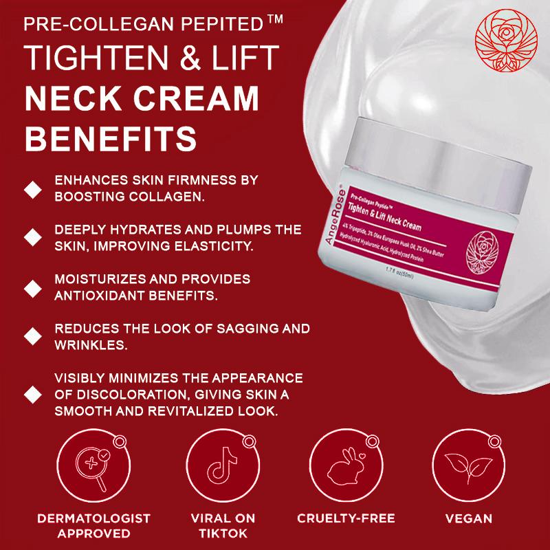 AngeRose Pre-Collagen Peptide Tighten & Lift Neck Cream, Pro-Collagen, Neck Care Flawless Smooth Tightening Comfort for women&men